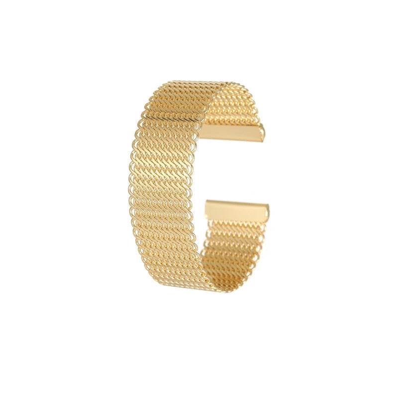 European and American style 14K gold open-ended ring-inspired copper bracelet