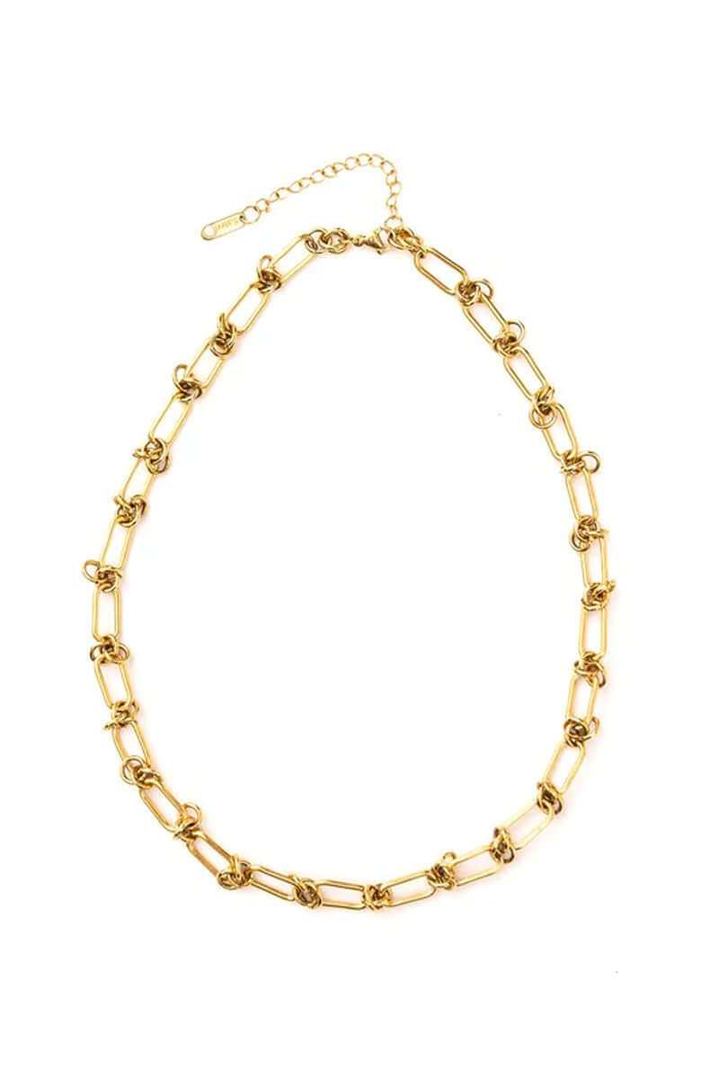 18k stainless steel gold plated barbed wire necklace with lobster clasp and extender chain