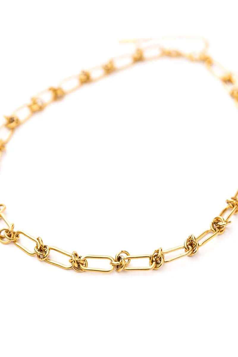 18k stainless steel gold plated barbed wire necklace with lobster clasp