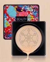 3-in-1 makeup base full coverage natural ivory white with brush and colorful compact case