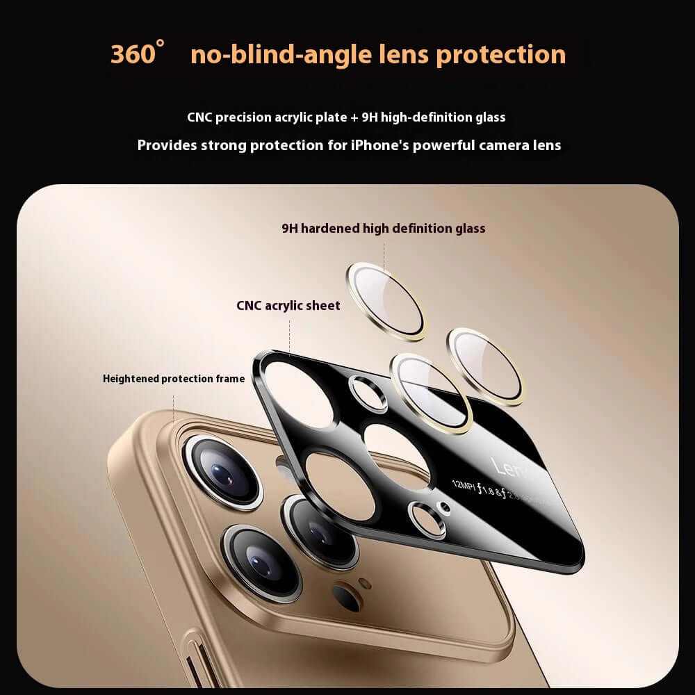 360Β° lens protection for iPhone with acrylic and hardened glass for lens safety and clarity.