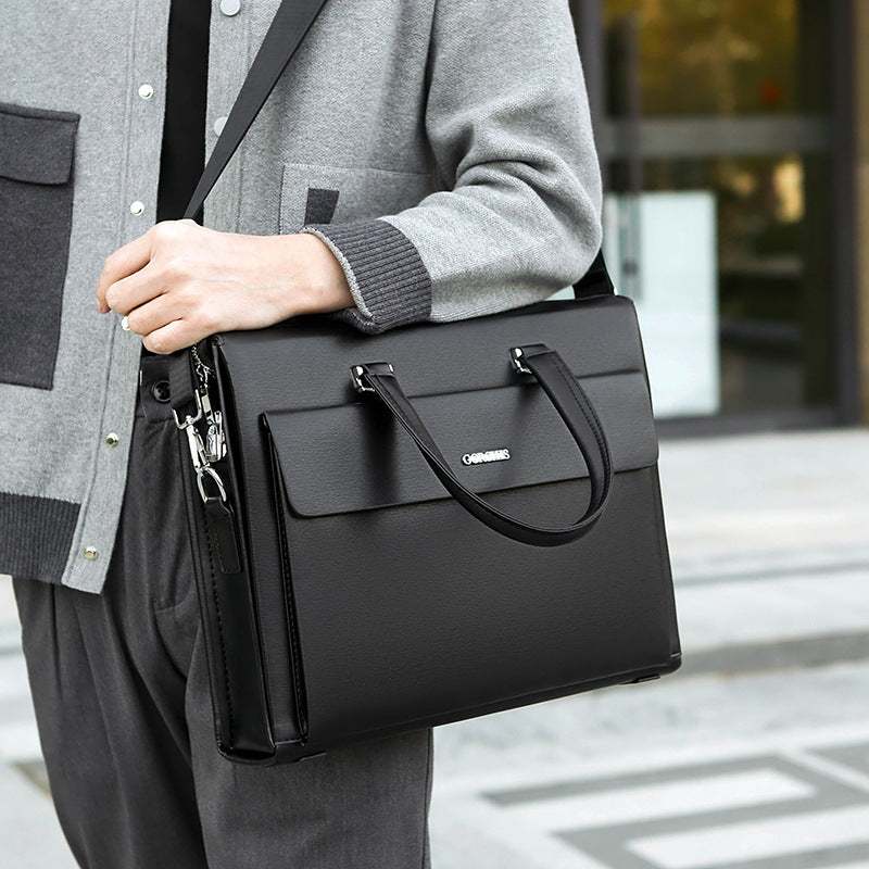 Stylish individual carrying a New Combination Lock Anti-theft Crossbody Handbag. Ideal for secure and fashionable travel.