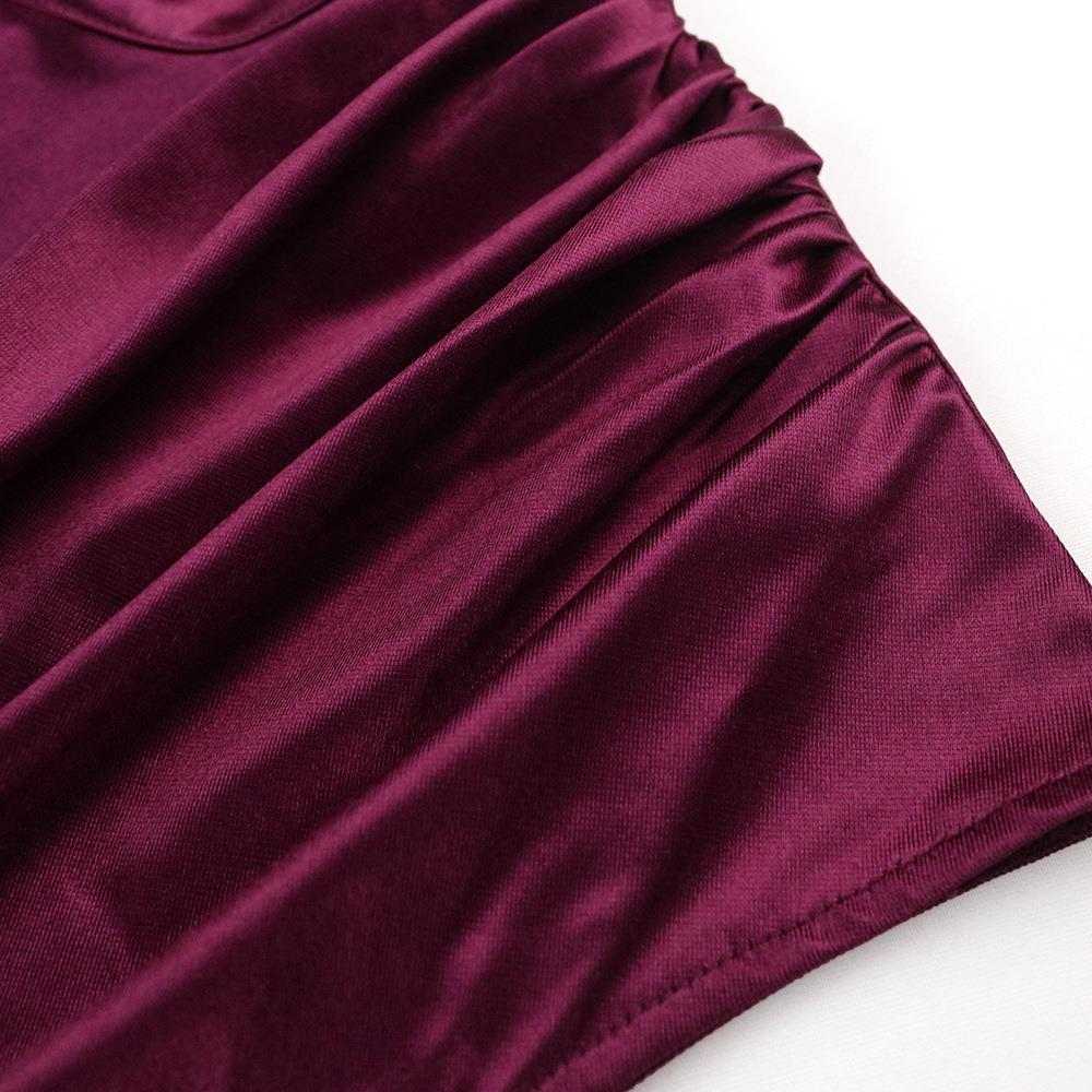 Close-up of burgundy matel silk fabric with gathered detail, perfect for summer dresses for plus-size women.