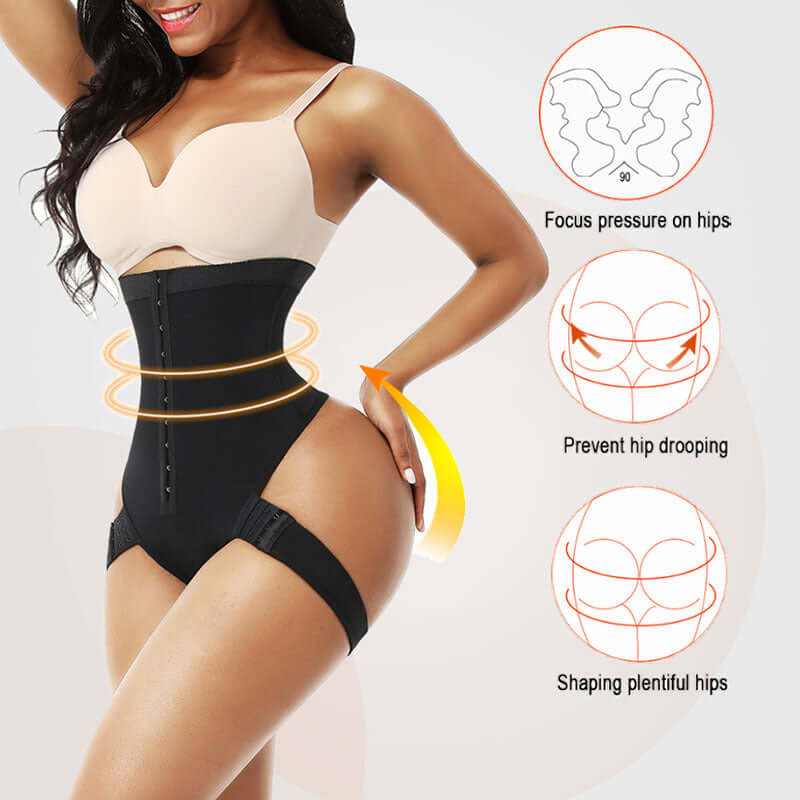 Model demonstrating Butt Lifter Control Panties with high waist and shaping features for enhanced figure.