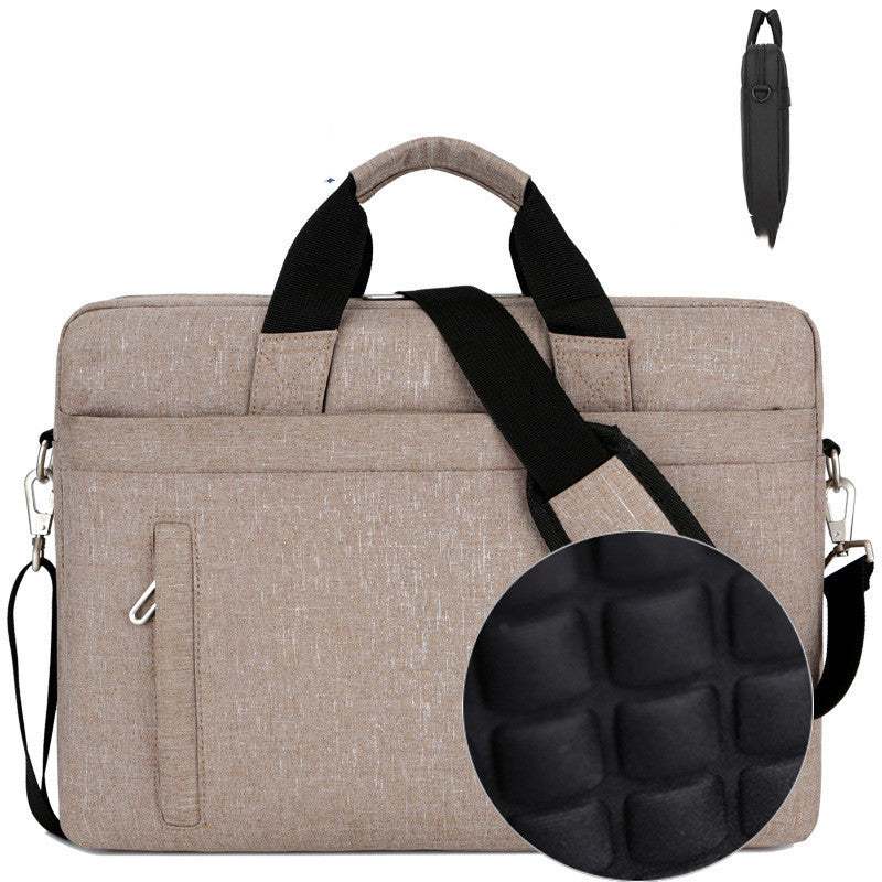 Waterproof shoulder bag for laptops featuring durable nylon material and cushioned design for added protection.