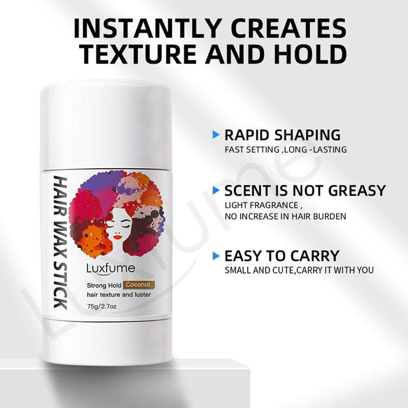 Cream Styling Hair Wax Stick coconut scented for rapid shaping and long-lasting hold