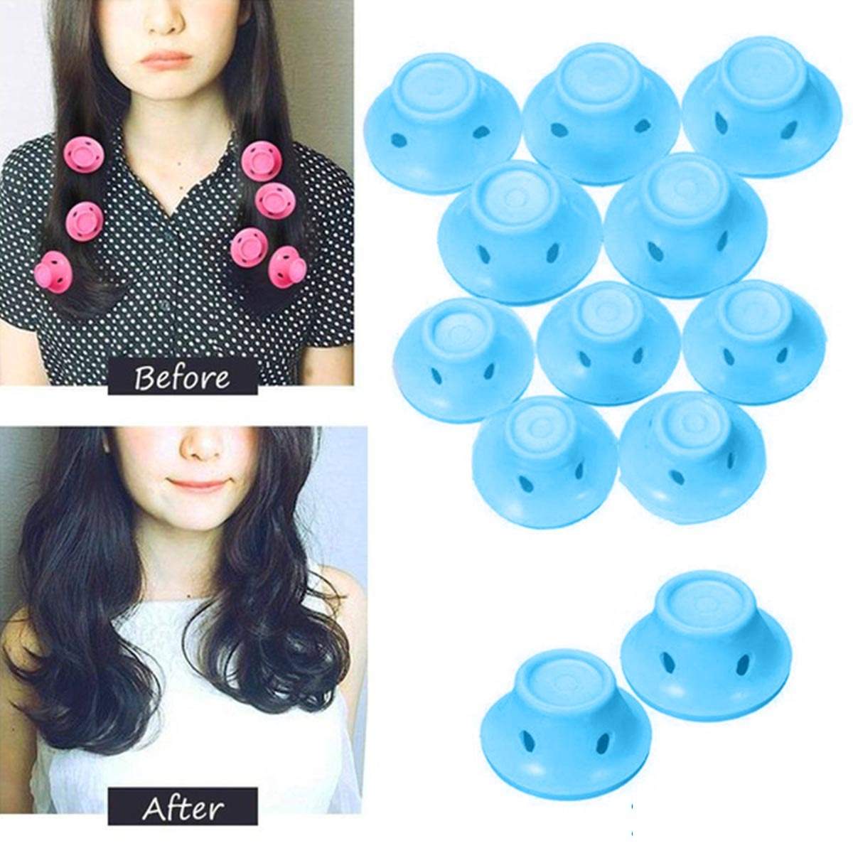 Damage-free styling silicone hair curlers for soft curls without heat damage