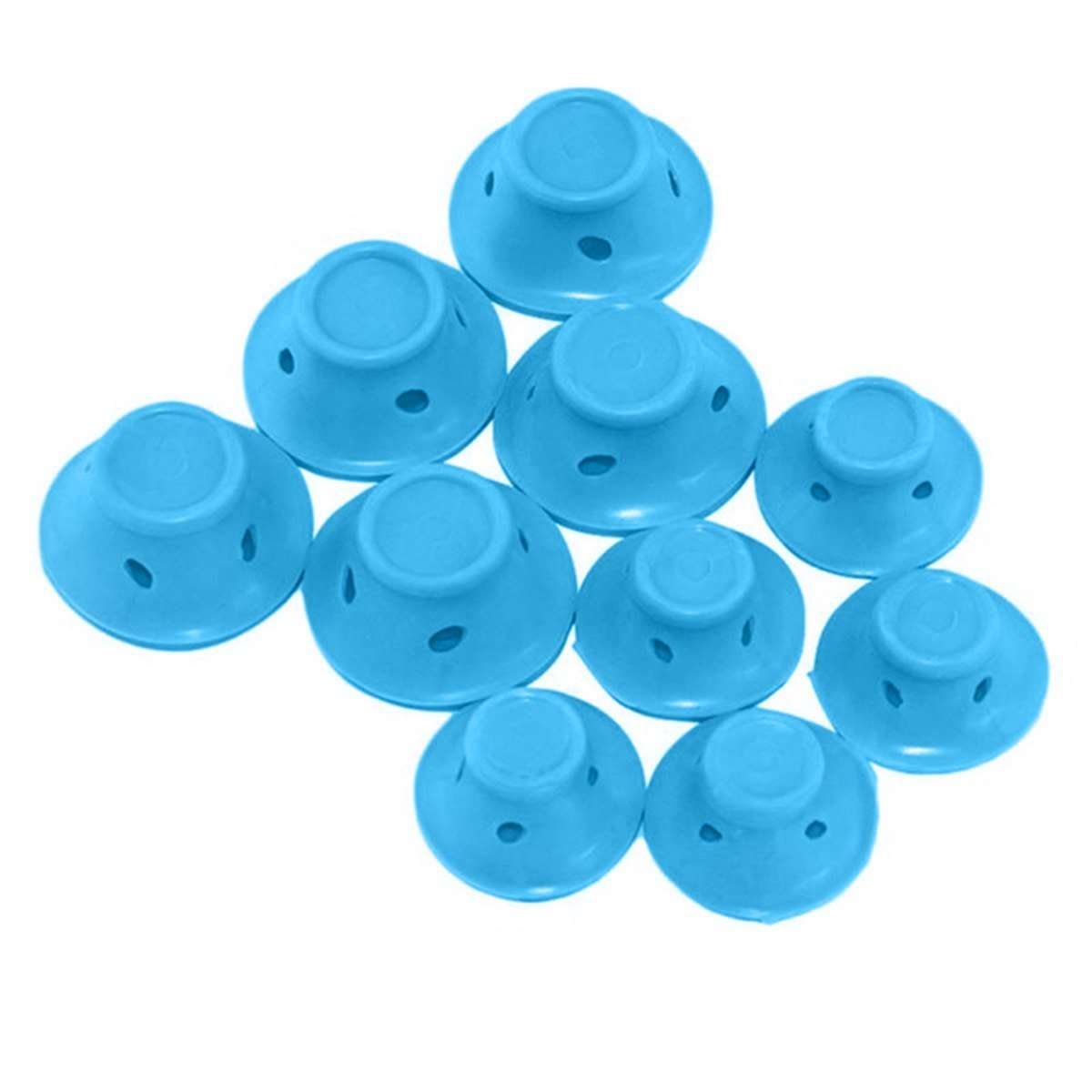 Blue silicone hair curlers set for damage-free styling, soft and lightweight hair curlers.