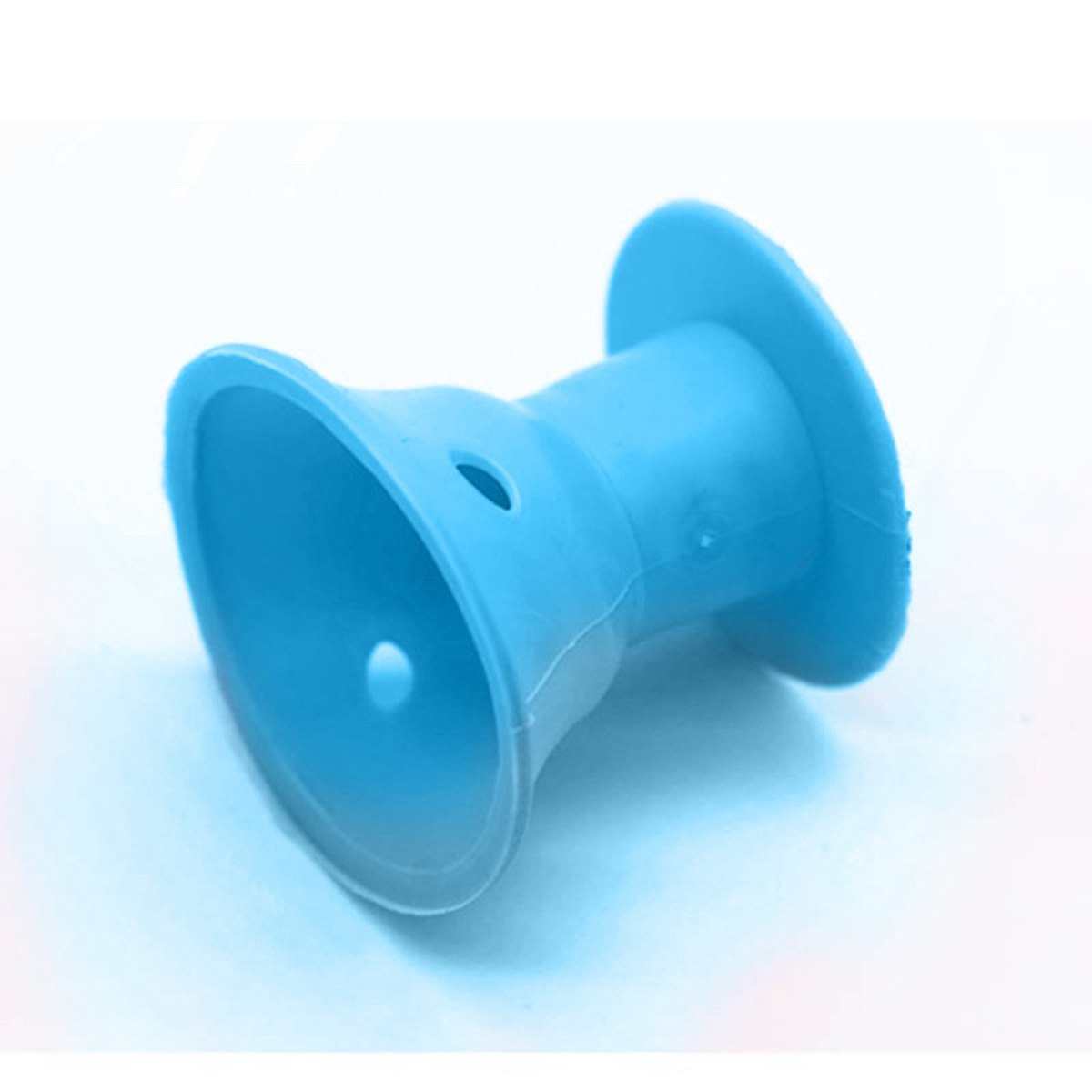 Blue silicone hair curler for damage-free styling