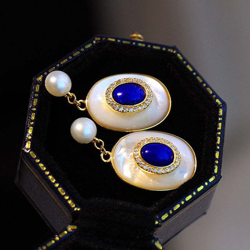 Green Egg Noodles green copper geometry stud earrings for women