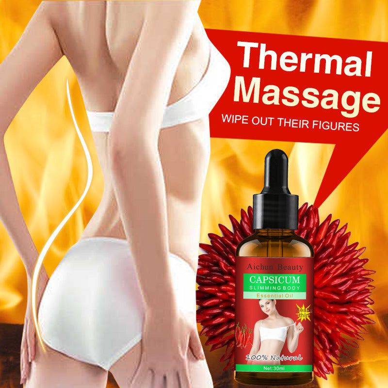 Hip shaping waist slimming essential oil with capsicum for thermal massage and body contouring
