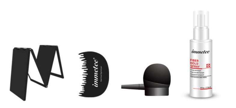 immetee plant hair additive fiber powder with comb and fiber hold spray set for thinning hair