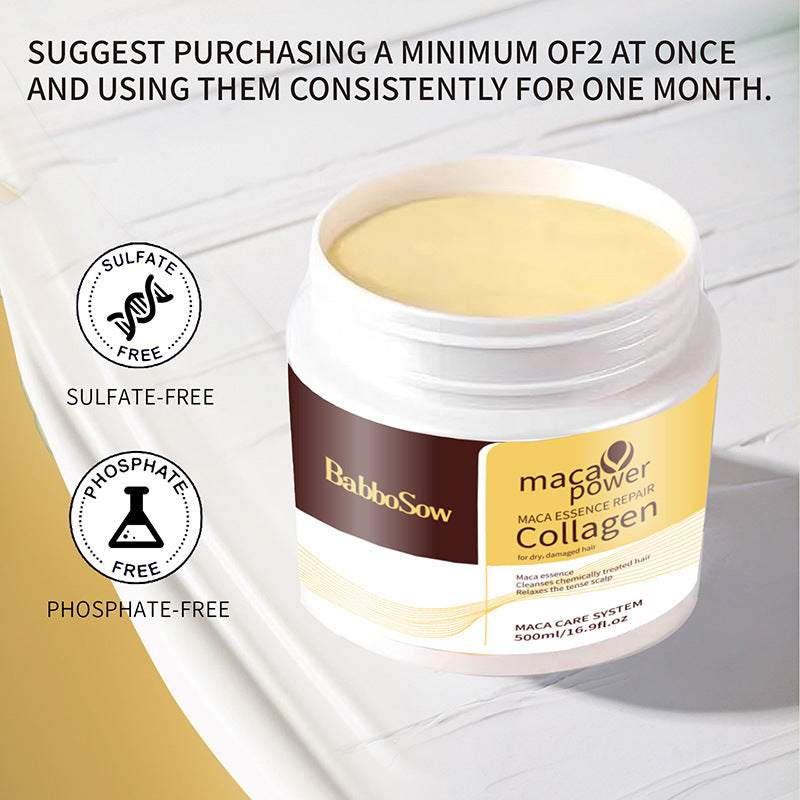 Intense Moisturizing Collagen Hair Mask in 500ml jar, sulfate and phosphate free, for deep moisturizing and nourishing hair care