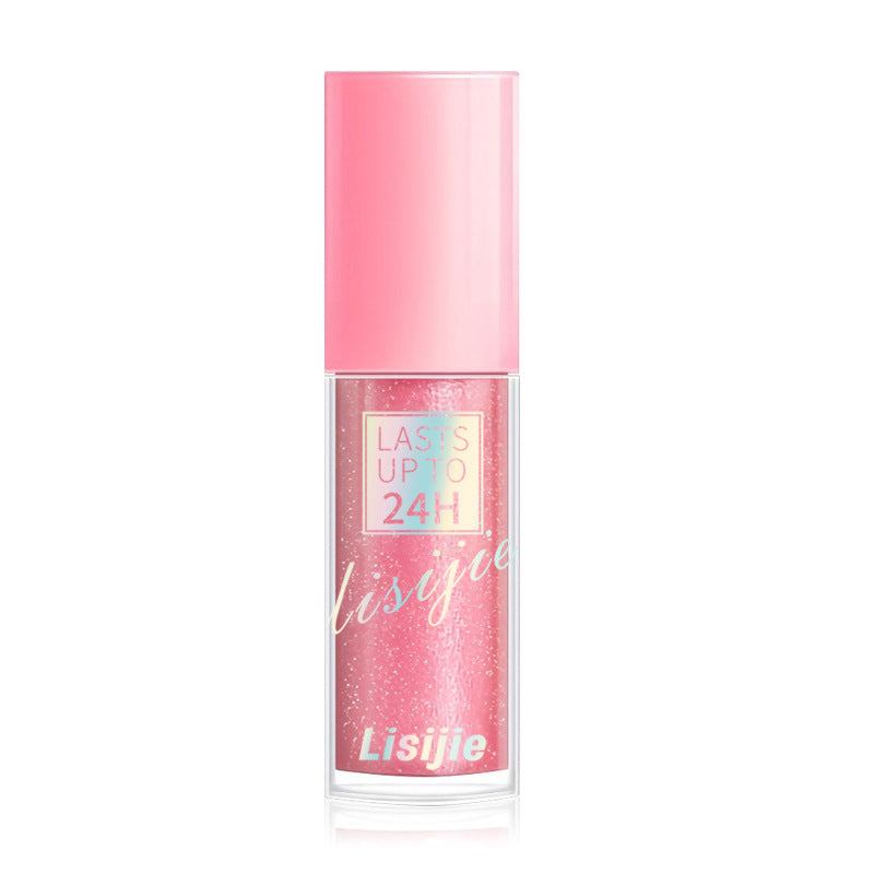 Pink long-lasting luxury lipstick cosmetic with 24-hour wear and moisturizing effect