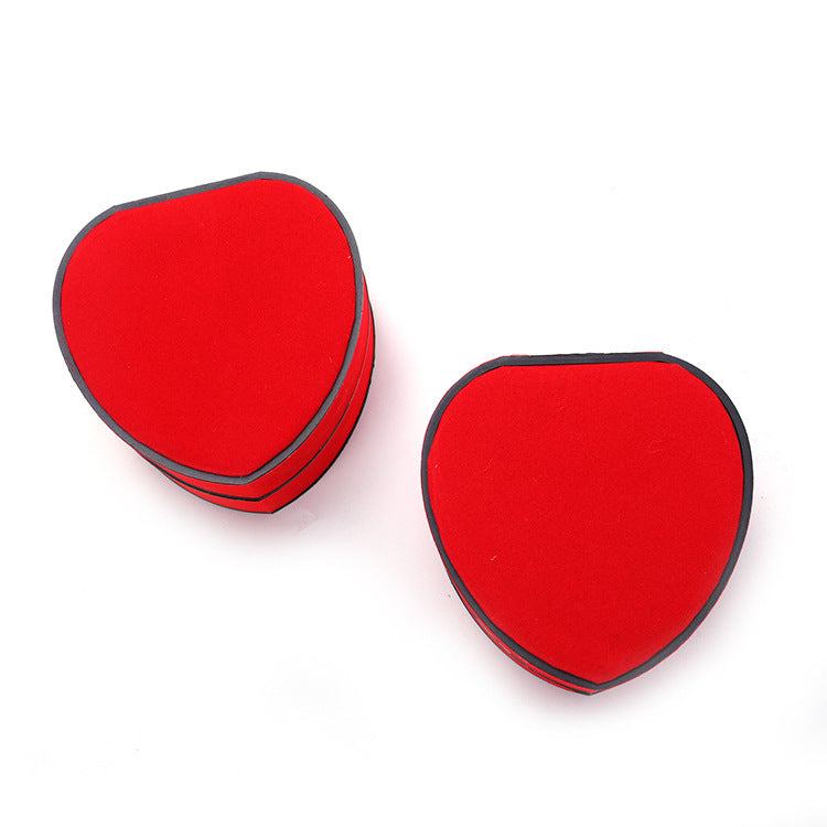 Red heart-shaped gift boxes for luxury necklace and earrings set packaging