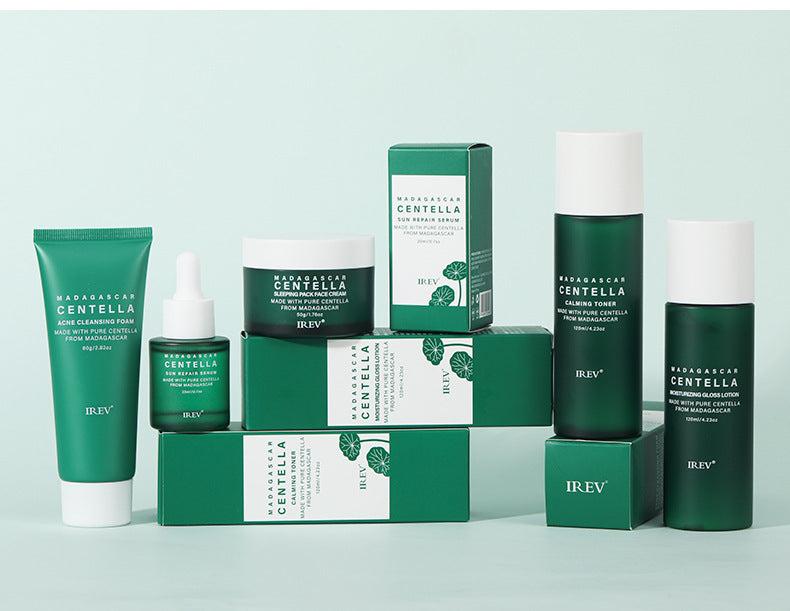 Snow Grass Skincare Set with Madagascar Centella facial care products in green packaging