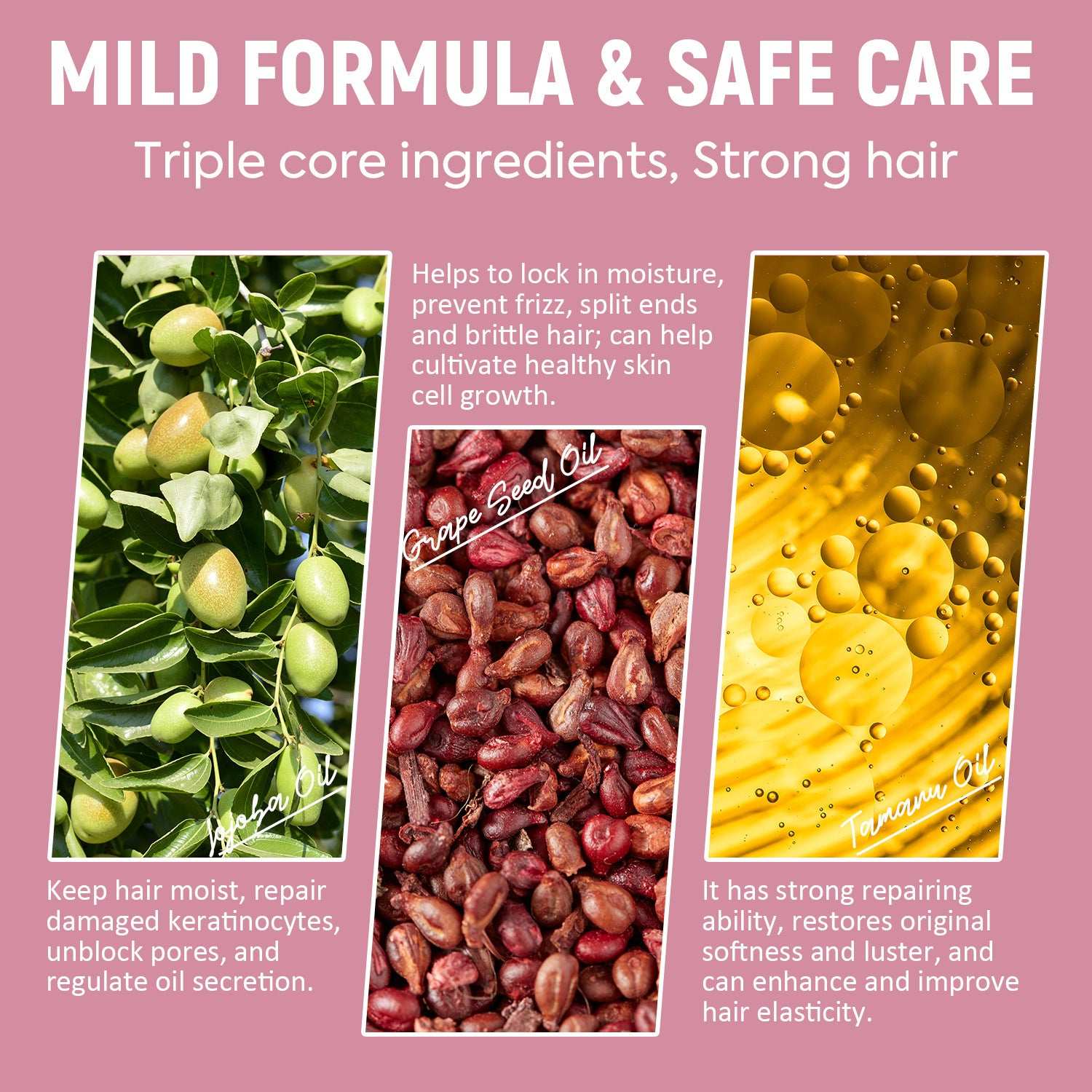 Defining & Moisturizing Curly Hair Mousse with jojoba, grape seed, and tourmaline oils for hydration and frizz control