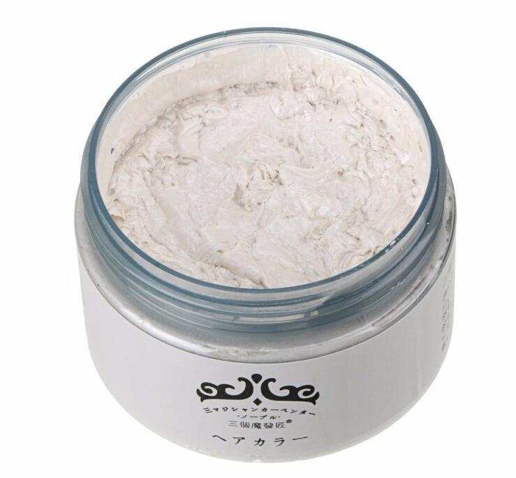 one-time hair color wax in an open white jar for temporary hair dyeing