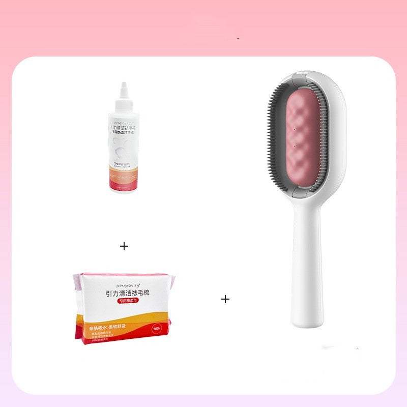 Pet Hair Remover Floating Hair Comb with cleaning essence and napkin for pets