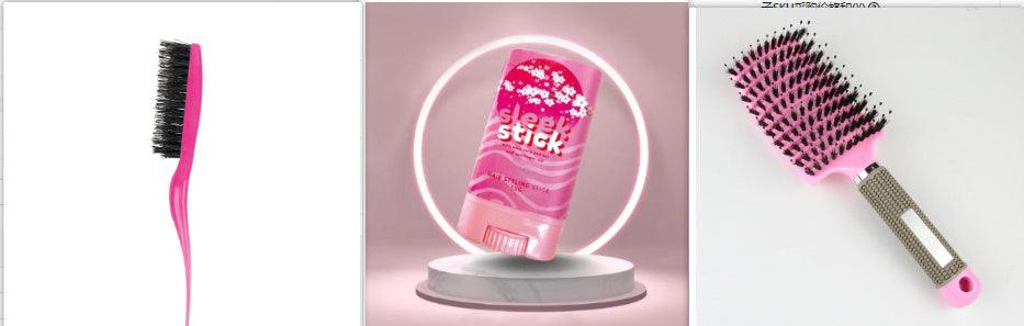 Pink hair wax stick for smooth and frizz-free hair styling