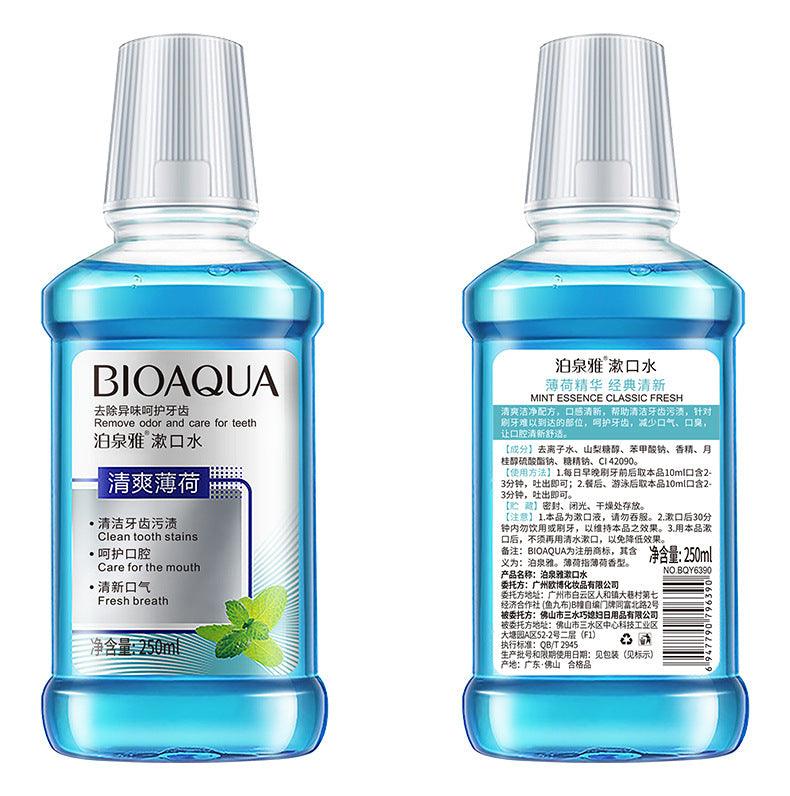 Quick Cleanse Pocket-Sized mouthwash bottle for removing tooth stains and freshening breath 250ml
