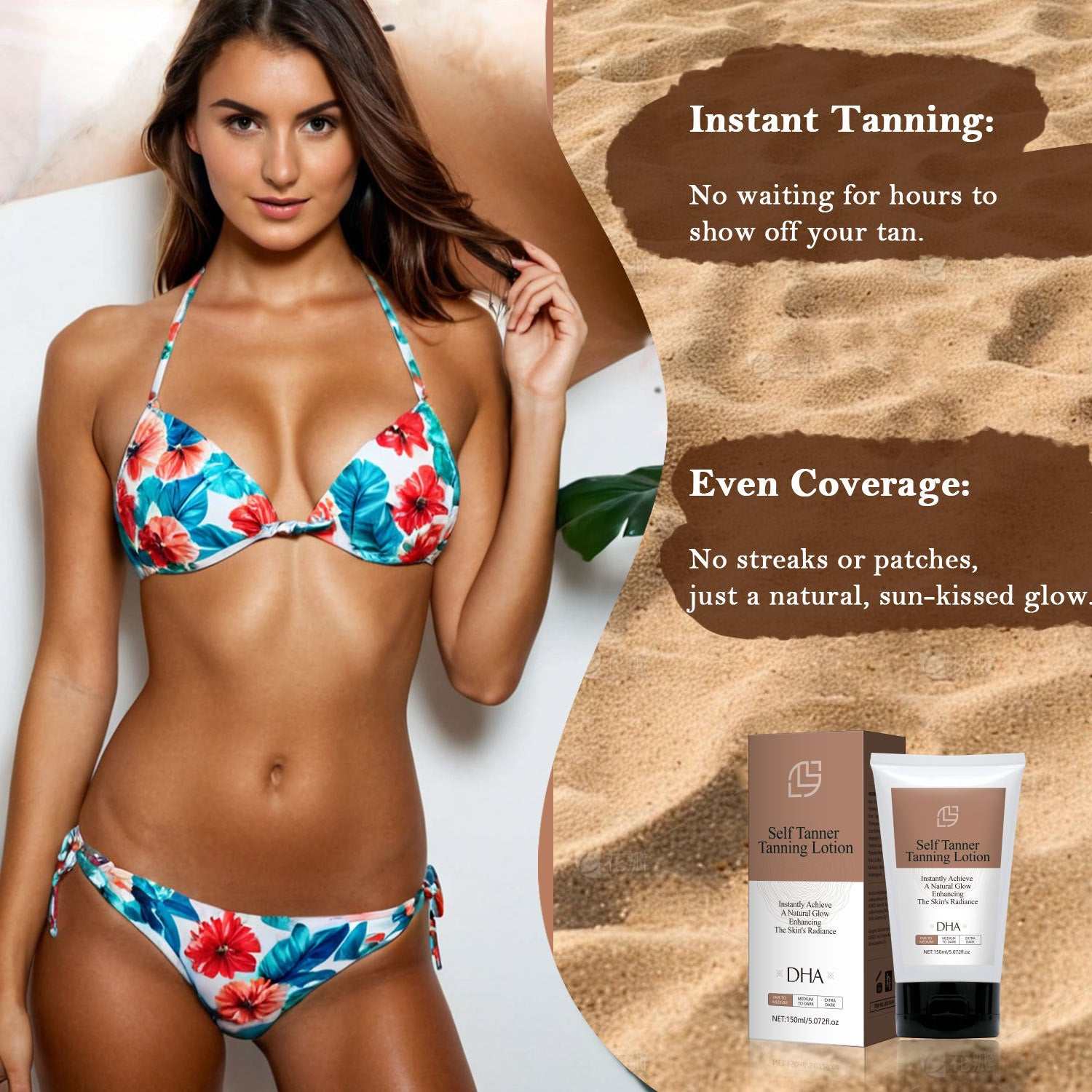 Cosmetics Universal Body Black Lotion 150ml for instant tanning and even coverage