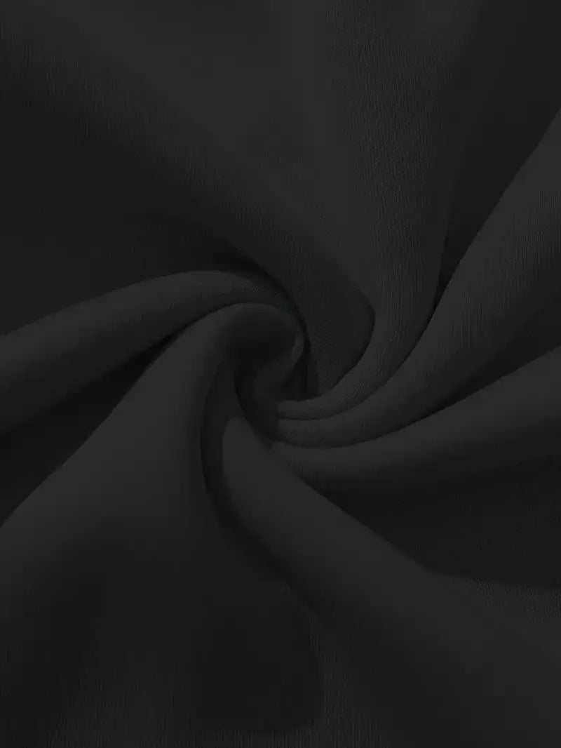 close-up of black comfortable polyester hoodie fabric blend with spandex texture