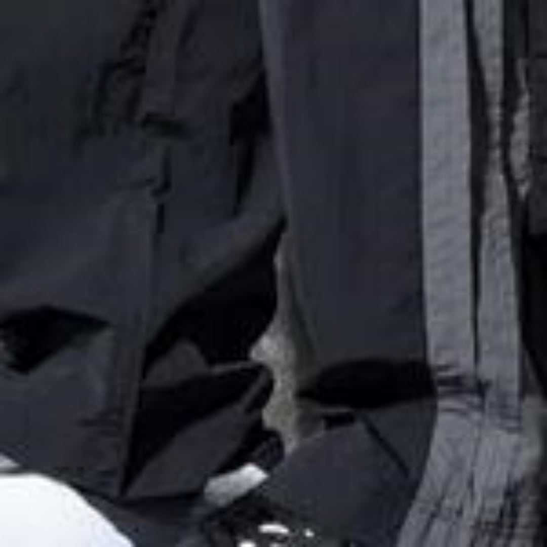 Men's trendy casual black pants with side stripe detail and comfortable fit