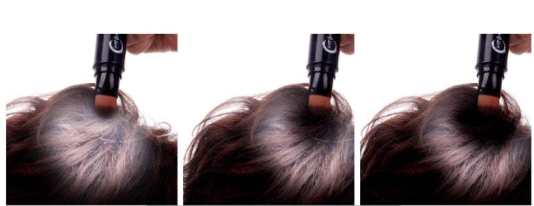 Washable and easy DIY hair color brush applying temporary dye on hair roots for natural, nourishing hair care