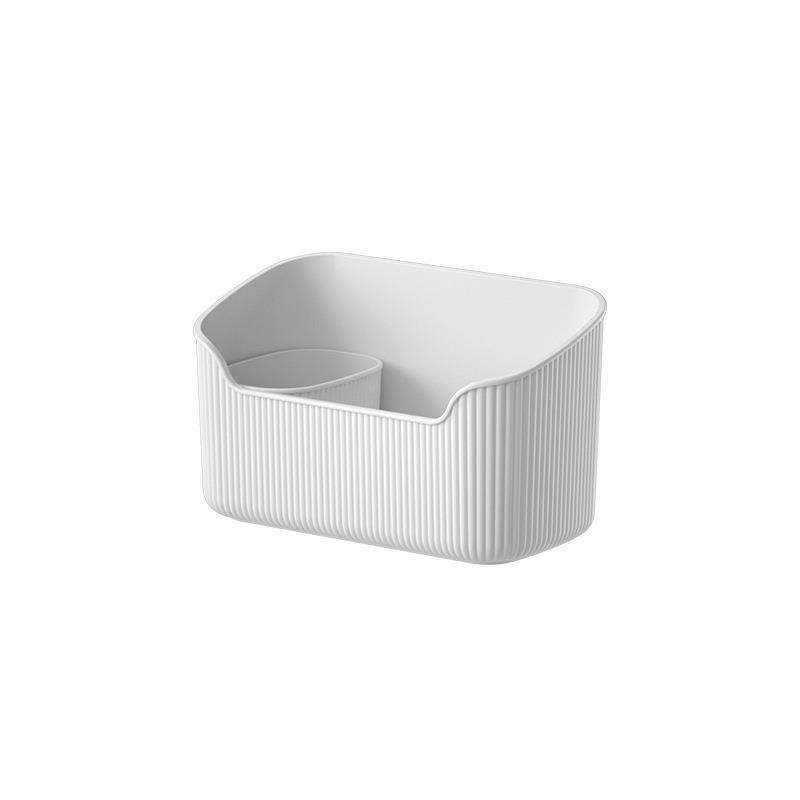 Waterproof spacious white plastic makeup storage box with compartments