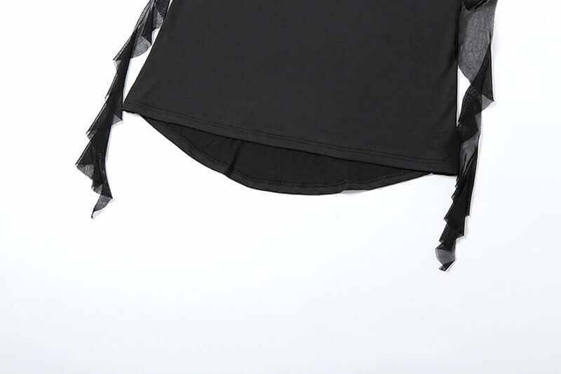Black suspenders dress for women with adjustable straps and low waist design