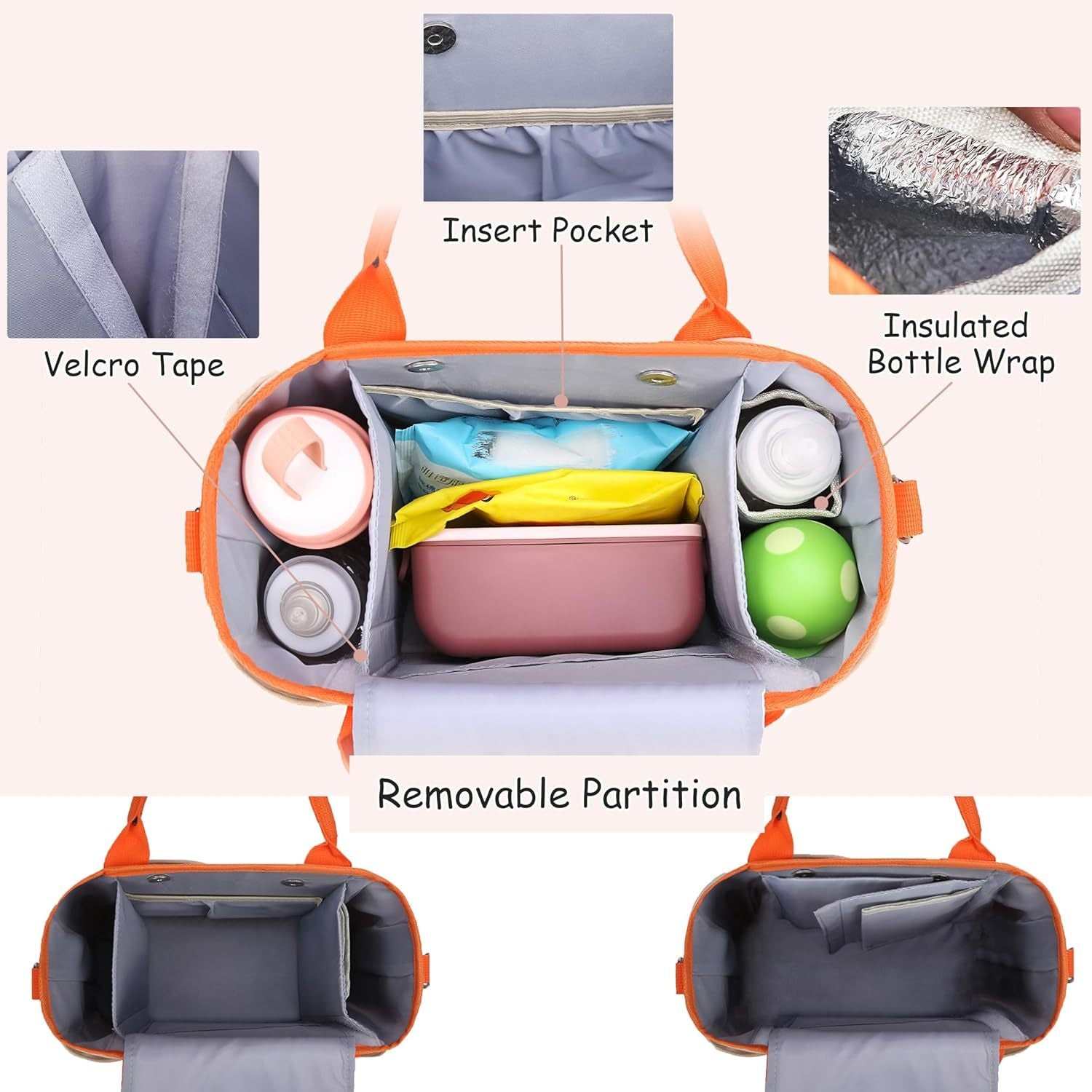 Diaper Bag Tote-Diaper Baby Bags,Waterproof Large Mommy Bag Maternity Bag For Hospital And Weekender Travel