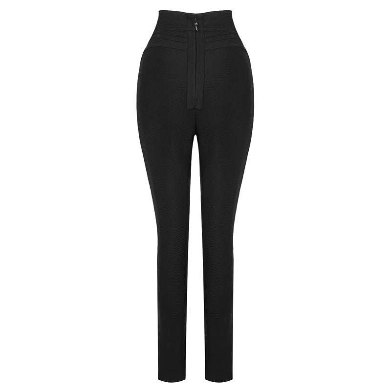 Women's Elastic High Waist Bandage Casual Solid Color Leggings