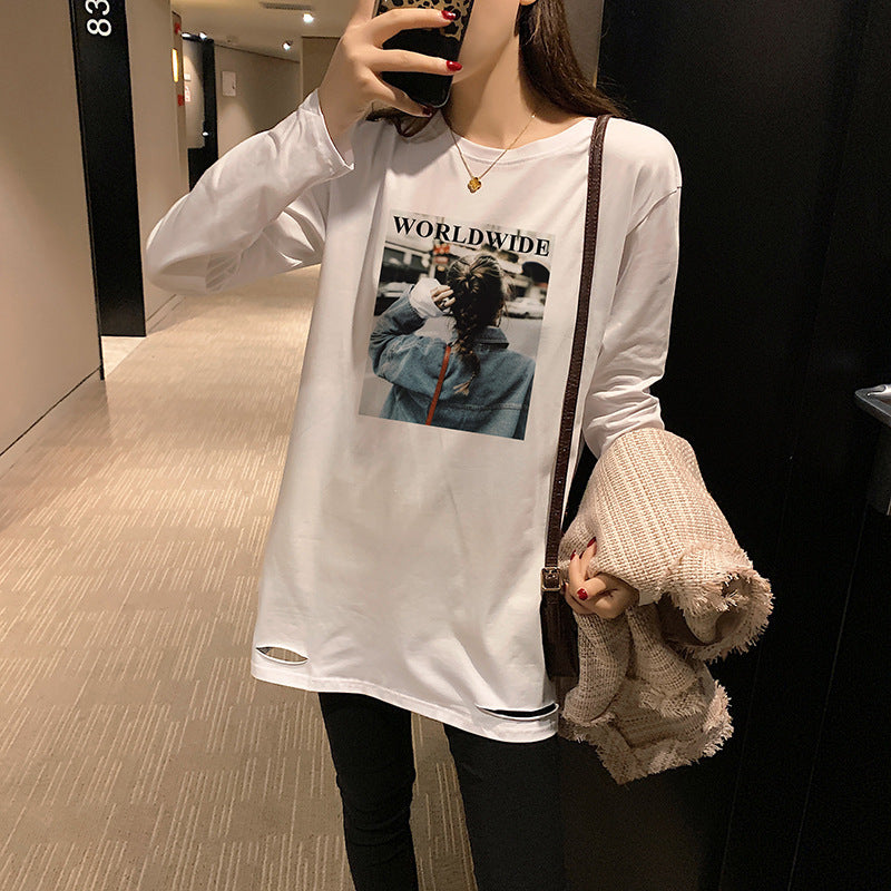 White printed bottom top