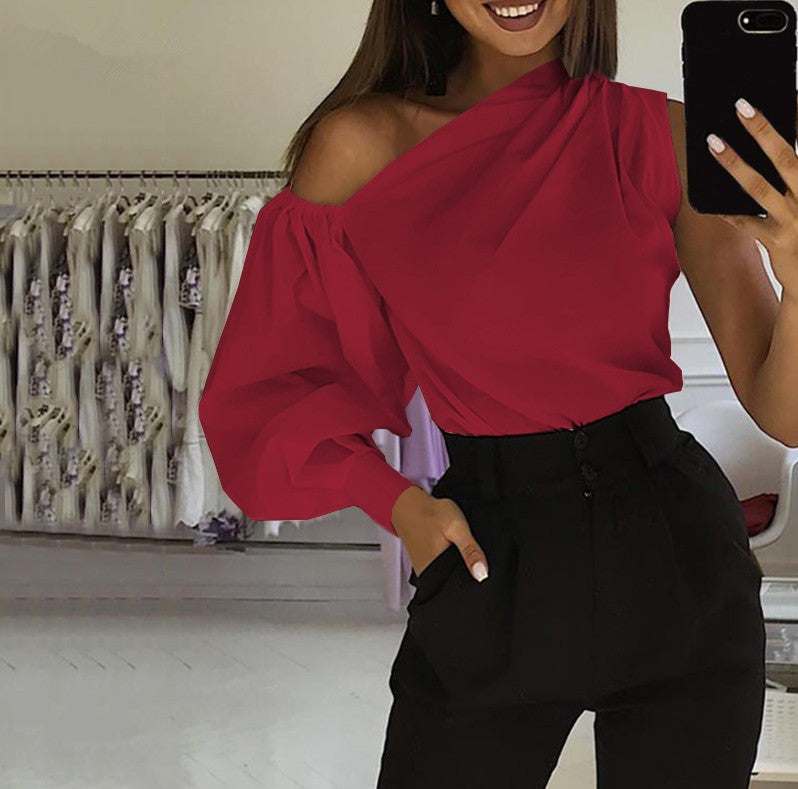 Solid color slim shirt