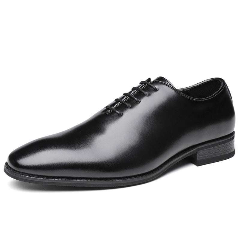 New Leather Hand-polished Business Shoes Men's Formal Wear Lace-up Shoes For Young Gentlemen
