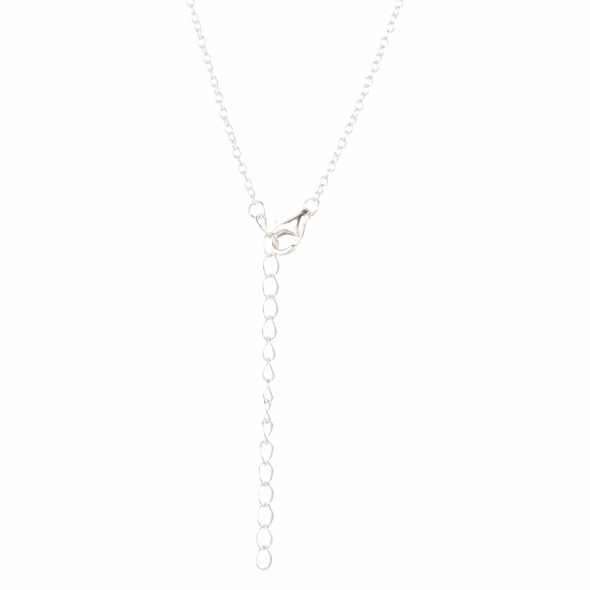 14K silver-plated necklace with lobster clasp and extender chain for adjustable length, perfect for stylish layering.