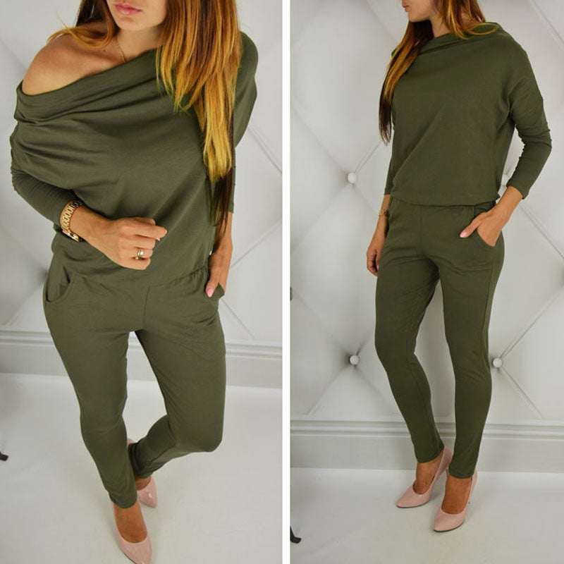 Casual long sleeve pencil pants pocket
