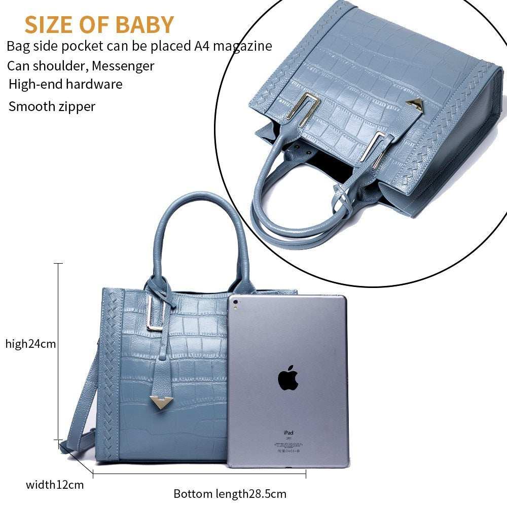 Pattern Woven Handbag Women Leather Handbags