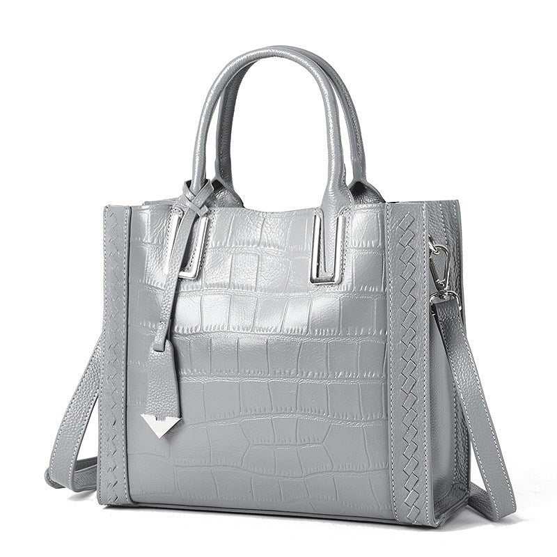Pattern Woven Handbag Women Leather Handbags