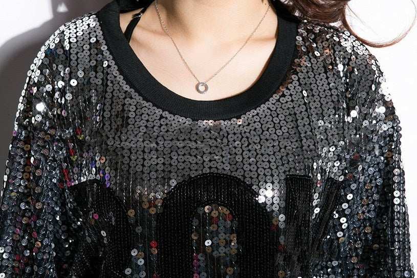 Loose Plus Size Mid-length Jazz Sequin Dress