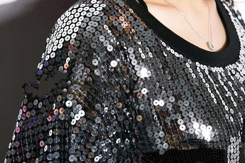 Loose Plus Size Mid-length Jazz Sequin Dress