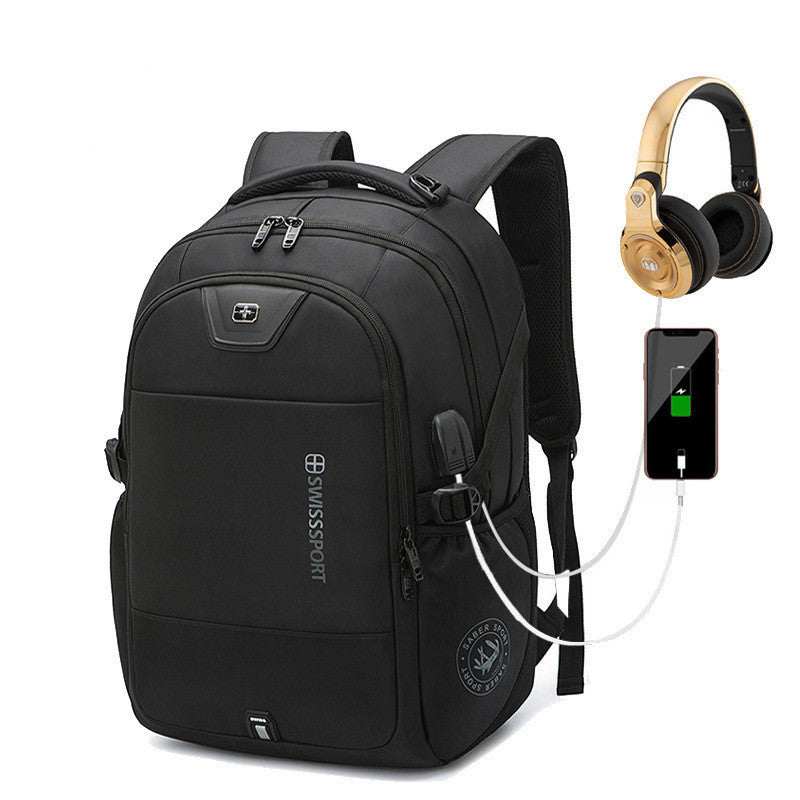 Backpack Usb Men's Backpack Women Outdoor Travel Bag Business Computer Bag with charging port and headphones