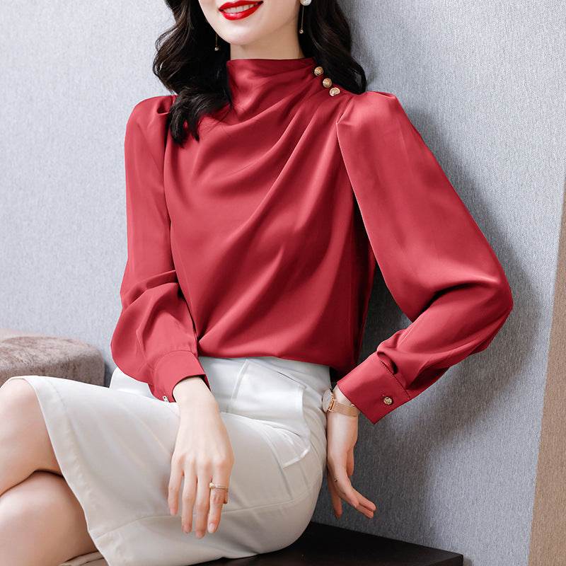 Chiffon Casual Long Sleeve Top Fashion Plus Size