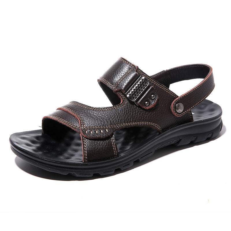 Summer New Style Leather Beach Shoes Rubber Sole Sandals And Slippers