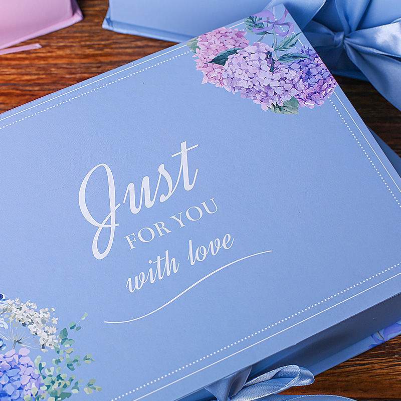 Rectangular Clamshell Gift Box Korean Gift Box  Blue Gift Box Christmas Box