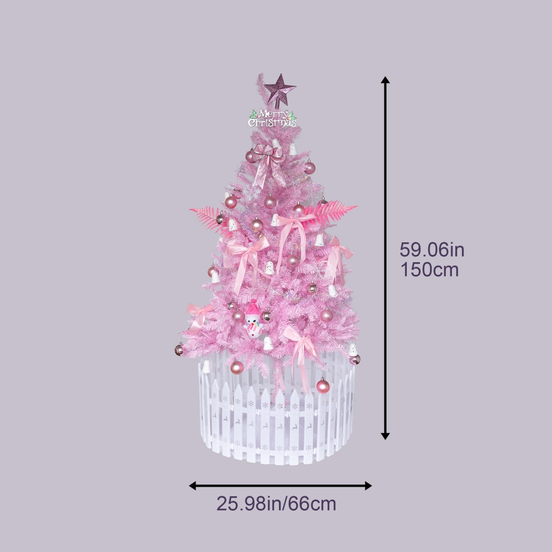 Enchanted Blush Christmas Tree -Dreamy Artificial Holiday Tree For Whimsical Home Decor & Gift Ideas