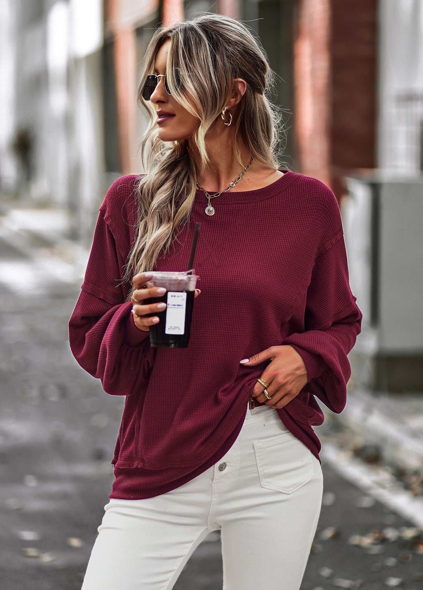 Street Trend Women's Sweater Winter Loose All-matching Top