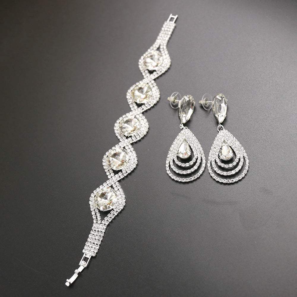 Bridal bracelet earring set