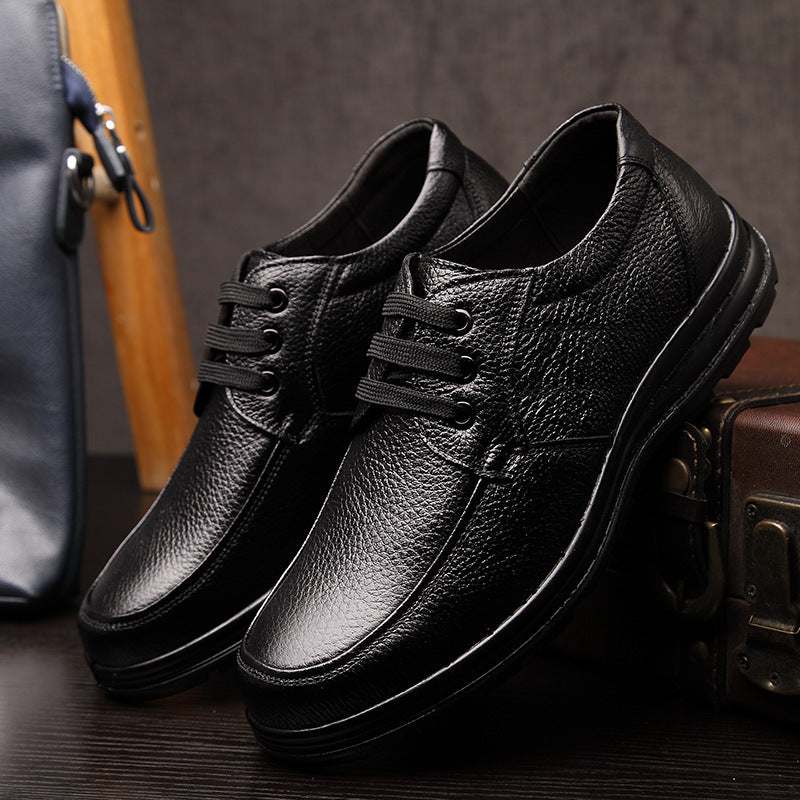 Middle-aged And Elderly Men's Leather Top Layer Shoes